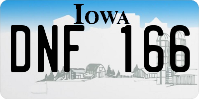 IA license plate DNF166