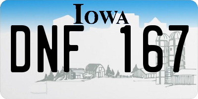 IA license plate DNF167