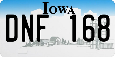 IA license plate DNF168