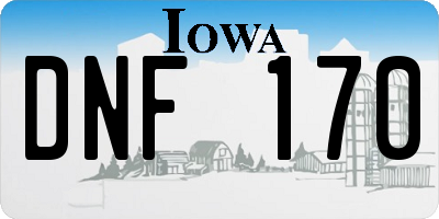 IA license plate DNF170