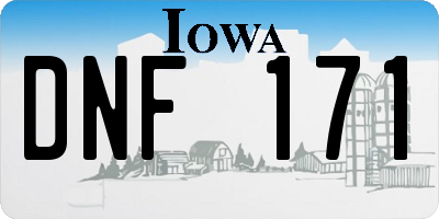IA license plate DNF171