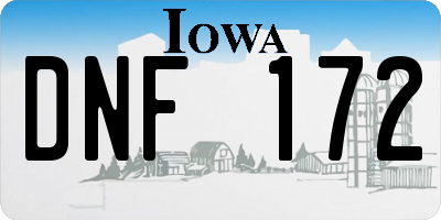 IA license plate DNF172