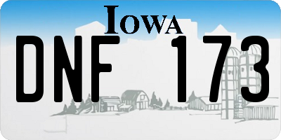 IA license plate DNF173