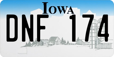 IA license plate DNF174