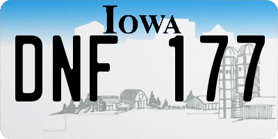 IA license plate DNF177