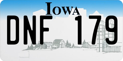 IA license plate DNF179