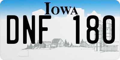IA license plate DNF180