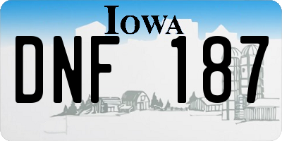 IA license plate DNF187