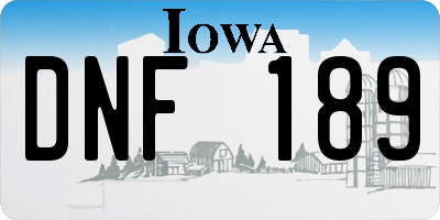 IA license plate DNF189