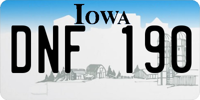 IA license plate DNF190