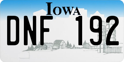 IA license plate DNF192