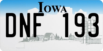 IA license plate DNF193