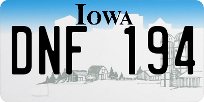 IA license plate DNF194