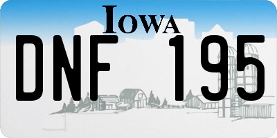 IA license plate DNF195