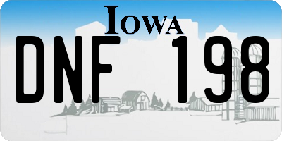 IA license plate DNF198