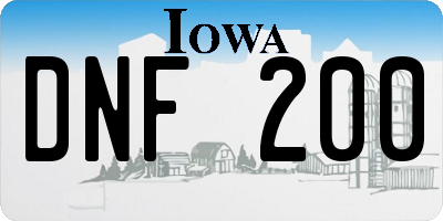 IA license plate DNF200