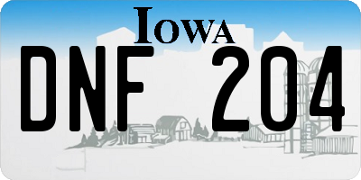 IA license plate DNF204