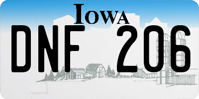 IA license plate DNF206