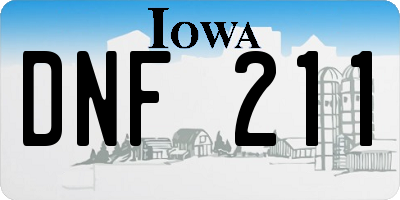 IA license plate DNF211