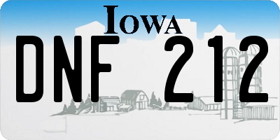 IA license plate DNF212