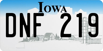 IA license plate DNF219
