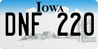 IA license plate DNF220