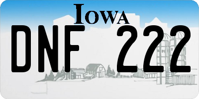 IA license plate DNF222