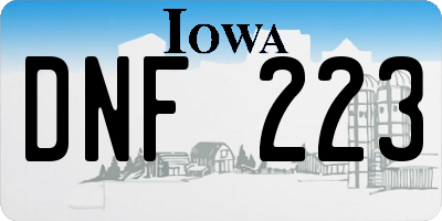 IA license plate DNF223