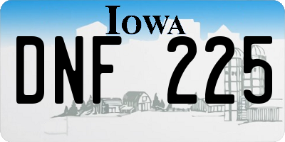 IA license plate DNF225