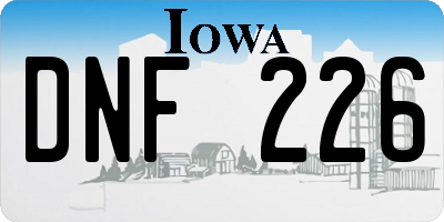 IA license plate DNF226