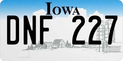 IA license plate DNF227