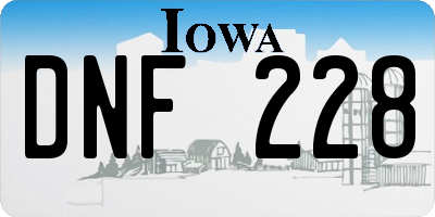 IA license plate DNF228