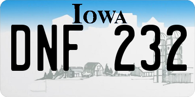 IA license plate DNF232