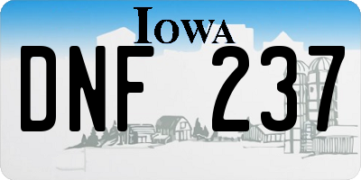 IA license plate DNF237