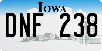 IA license plate DNF238