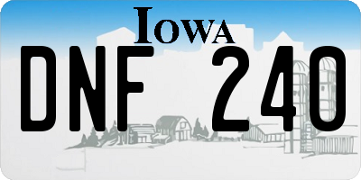 IA license plate DNF240