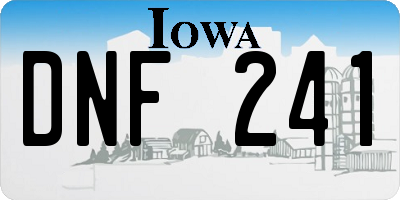 IA license plate DNF241