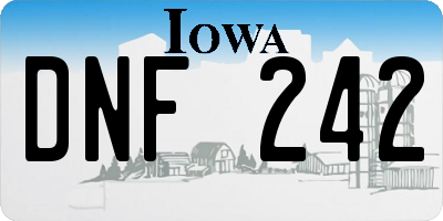 IA license plate DNF242