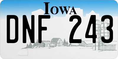 IA license plate DNF243