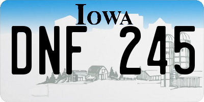 IA license plate DNF245