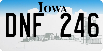 IA license plate DNF246