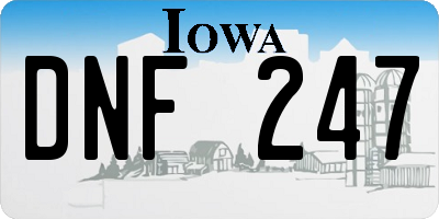 IA license plate DNF247