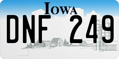 IA license plate DNF249
