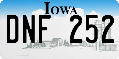 IA license plate DNF252