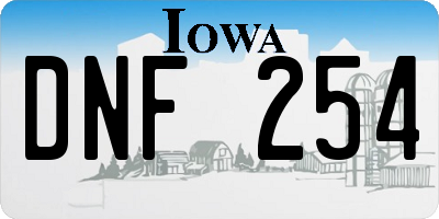 IA license plate DNF254