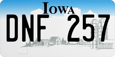 IA license plate DNF257