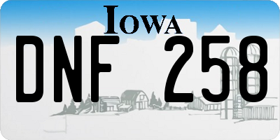 IA license plate DNF258
