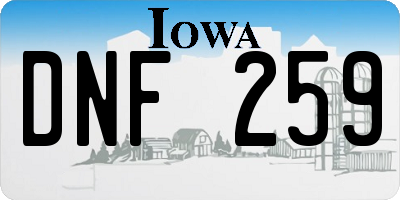 IA license plate DNF259