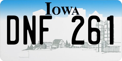 IA license plate DNF261