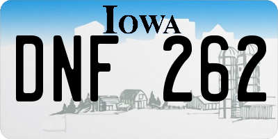 IA license plate DNF262